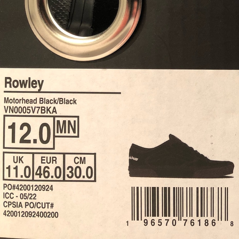 Vans Rowley (Motorhead) “Black/Black” - Picture 7 of 7